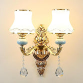 European Luxury Crystal Wall Light for Bedroom